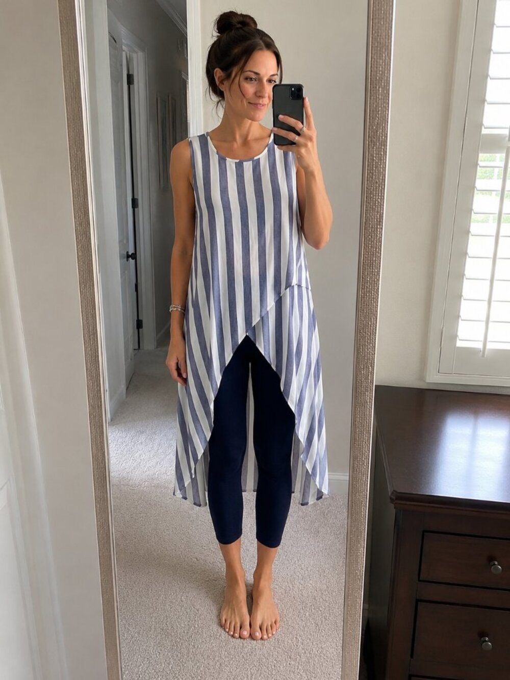 Moa Moa Striped Asymmetrical Long Tunic – Size L